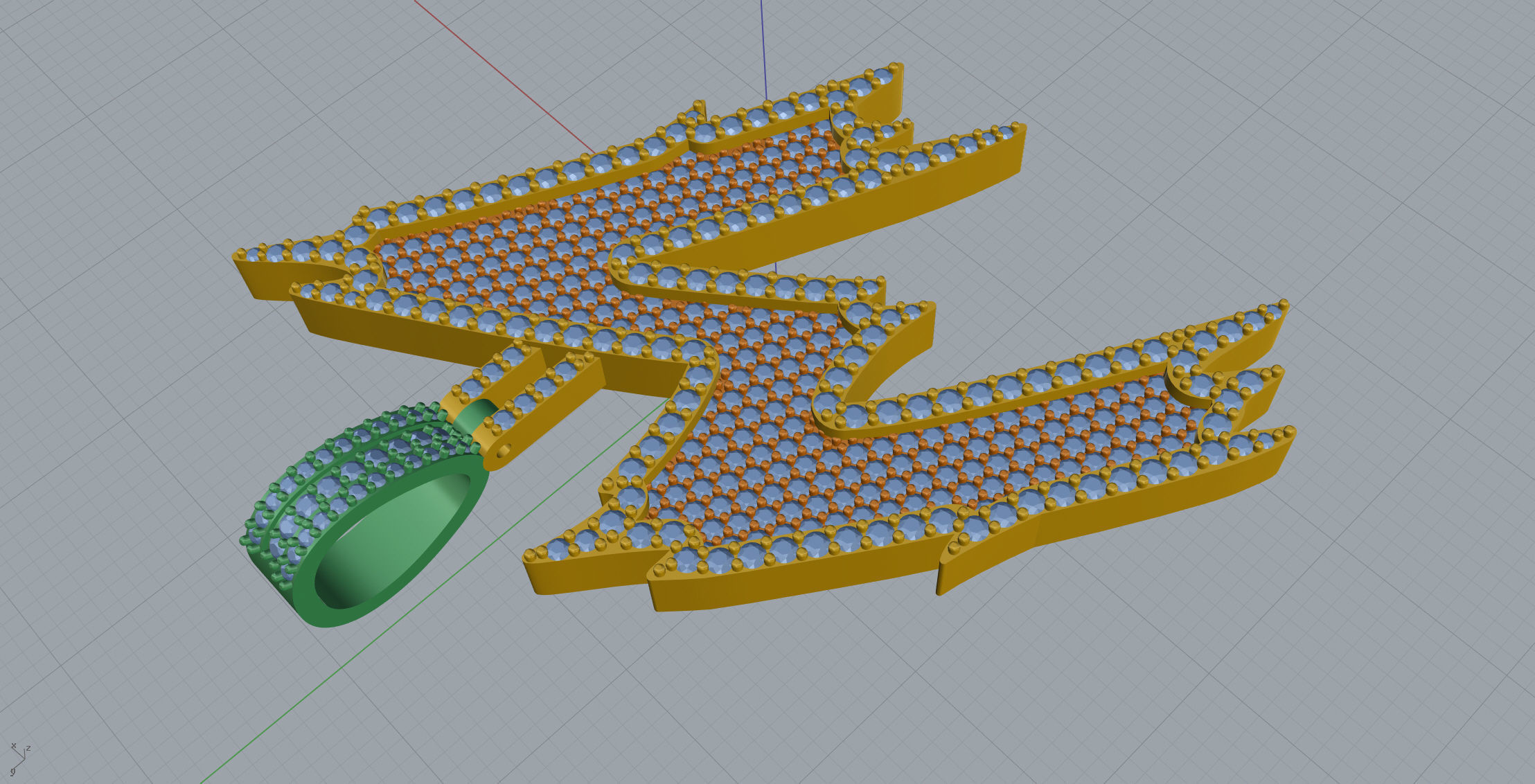 M Font Pendant 3D print model_5