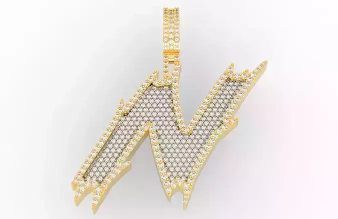 N Font Pendant 3D print model