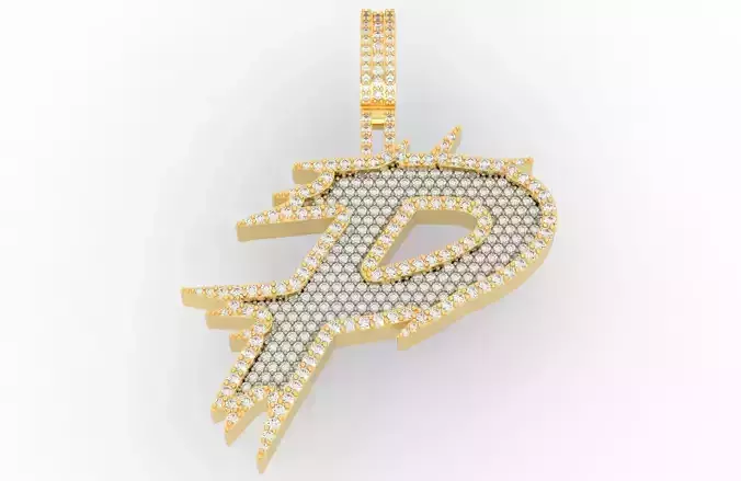P Font Pendant 3D print model