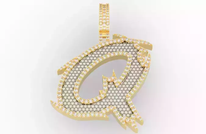 Q Font Pendant 3D print model