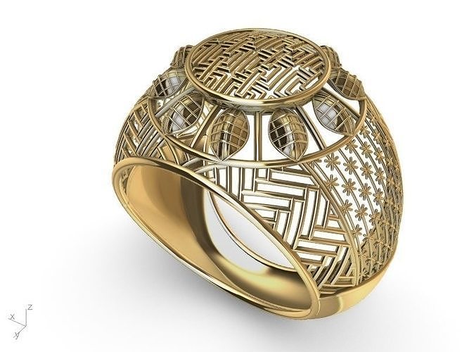 jali modern ring stl verified  3D print model