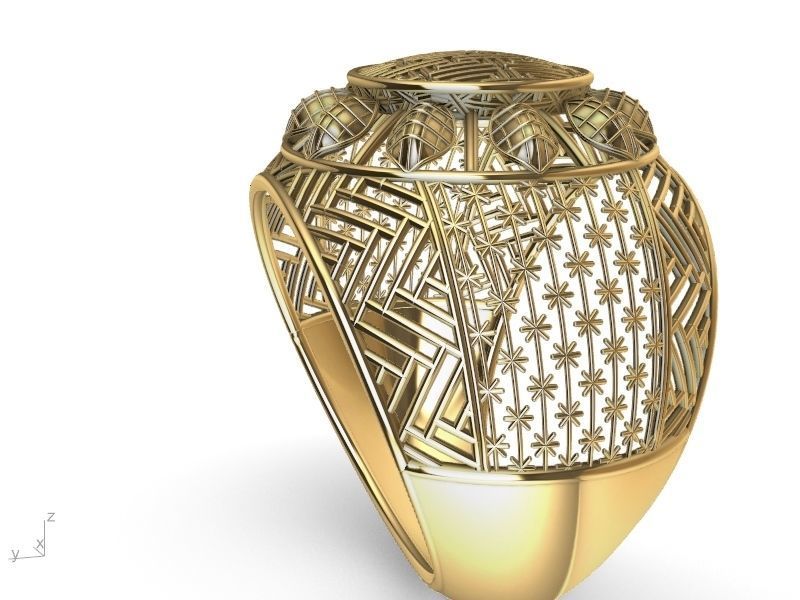 jali modern ring stl verified 3D print model_1
