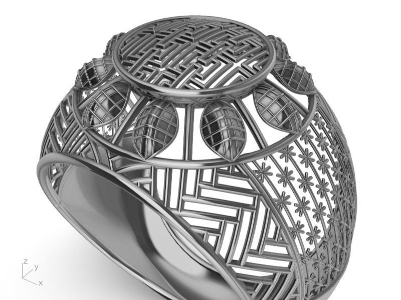 jali modern ring stl verified 3D print model_13