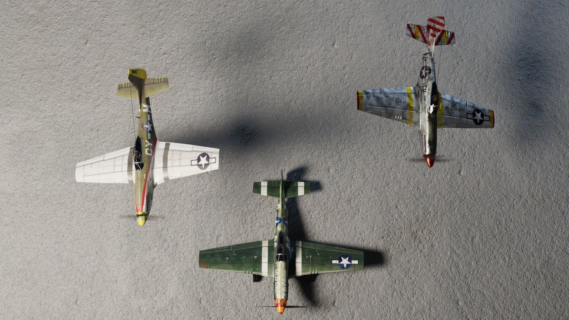 North American P-51D Mustang WW2 fighter Low-poly 3D model_6