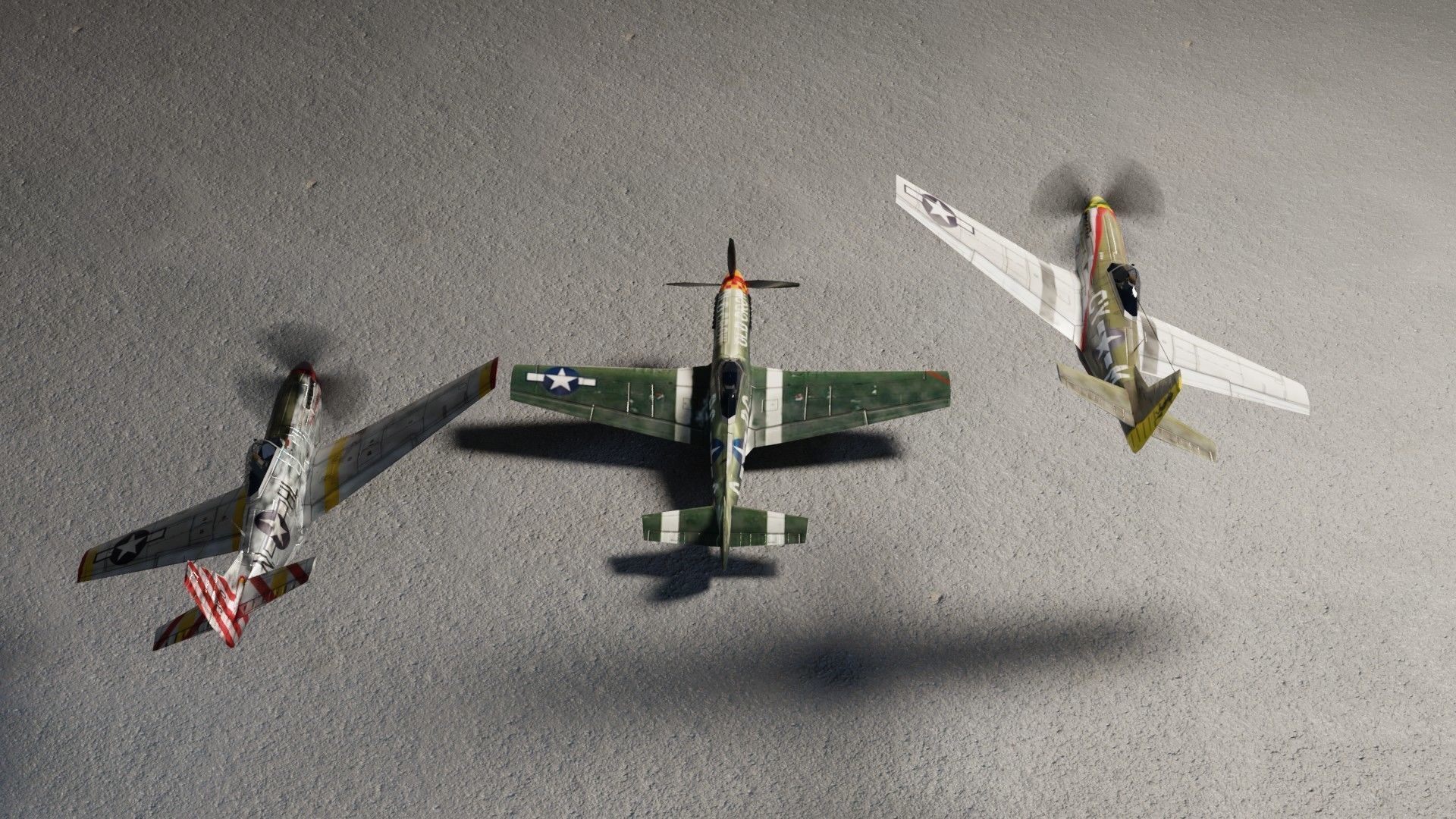 North American P-51D Mustang WW2 fighter Low-poly 3D model_2