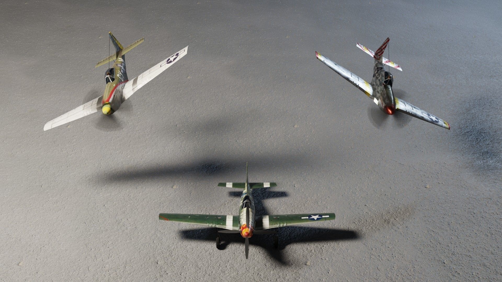 North American P-51D Mustang WW2 fighter Low-poly 3D model_1