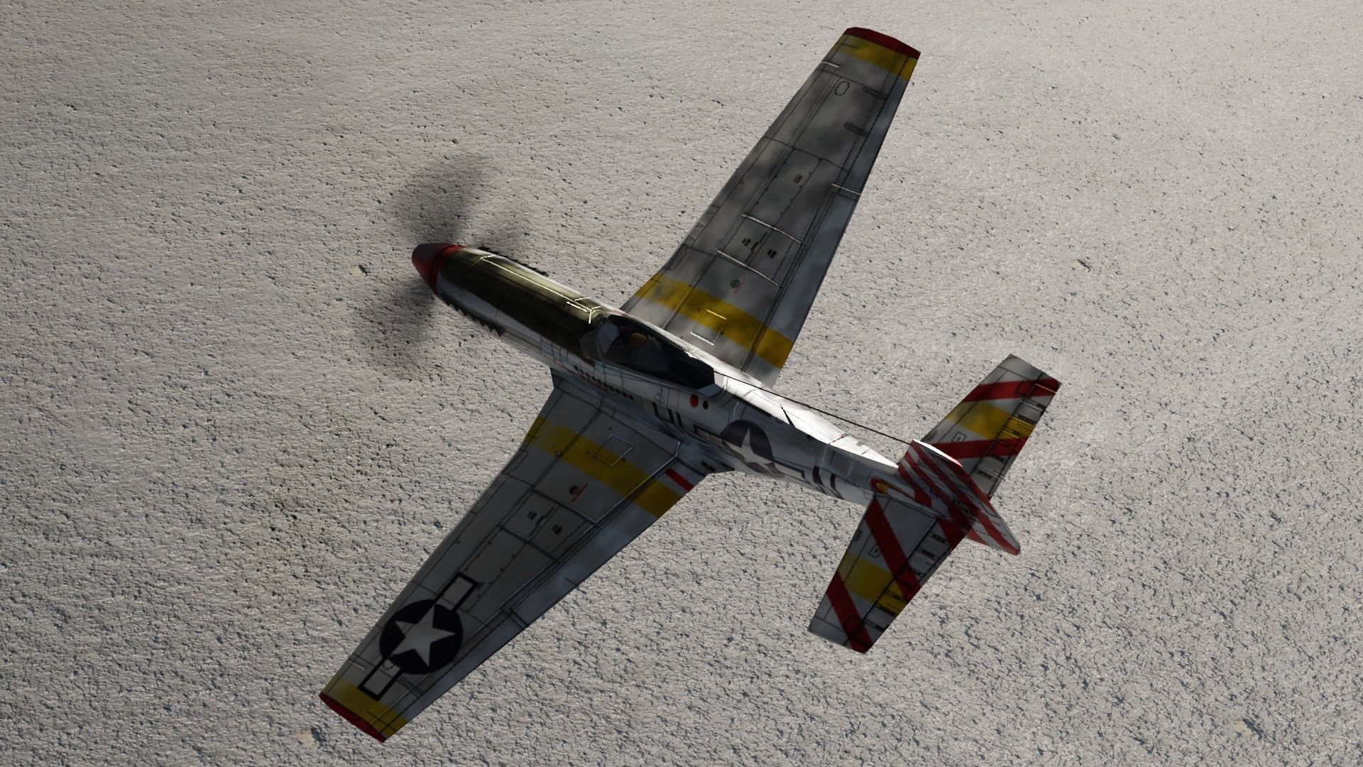 North American P-51D Mustang WW2 fighter Low-poly 3D model_11
