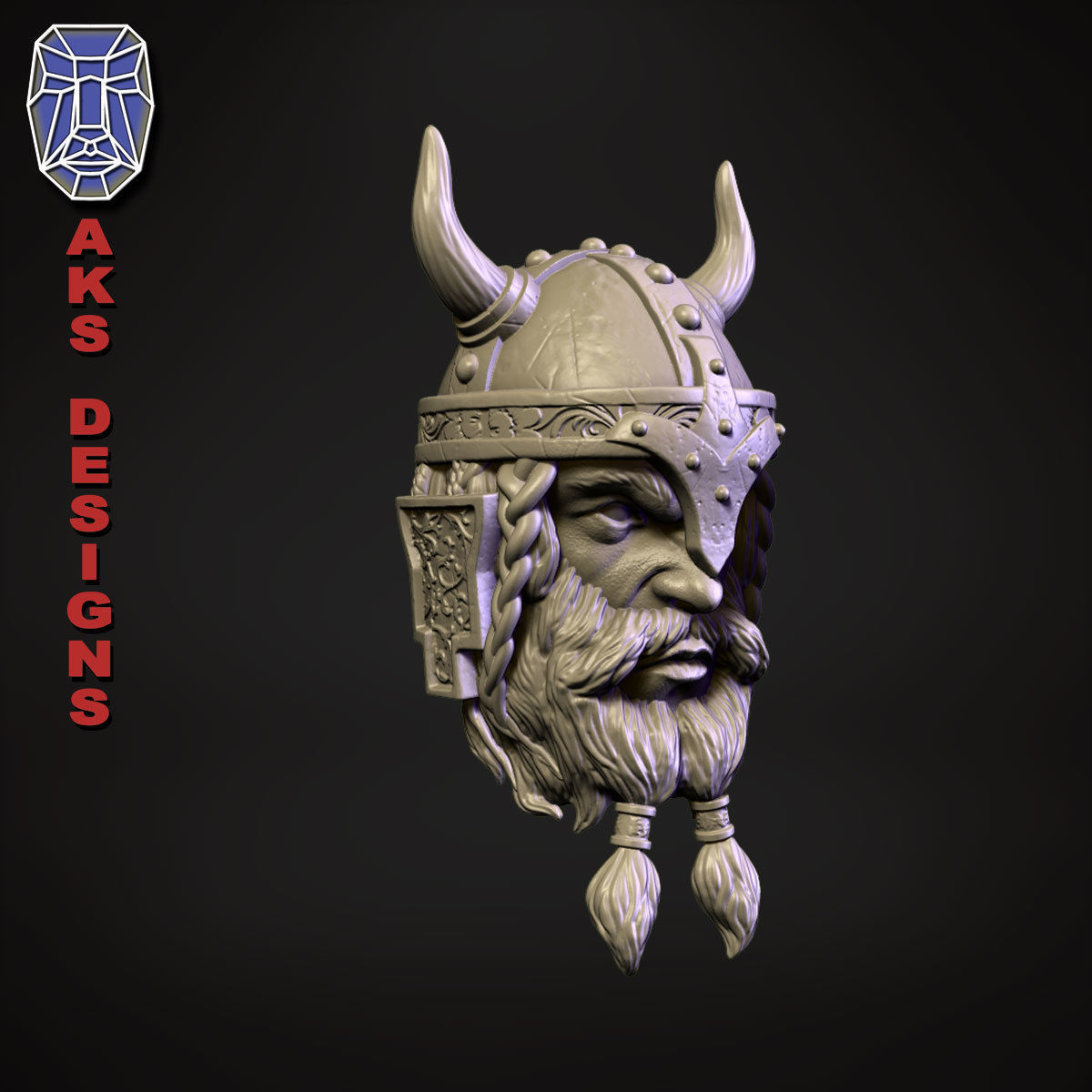 Ancient viking Warrior Bas relief Wall decor 3D print model_7
