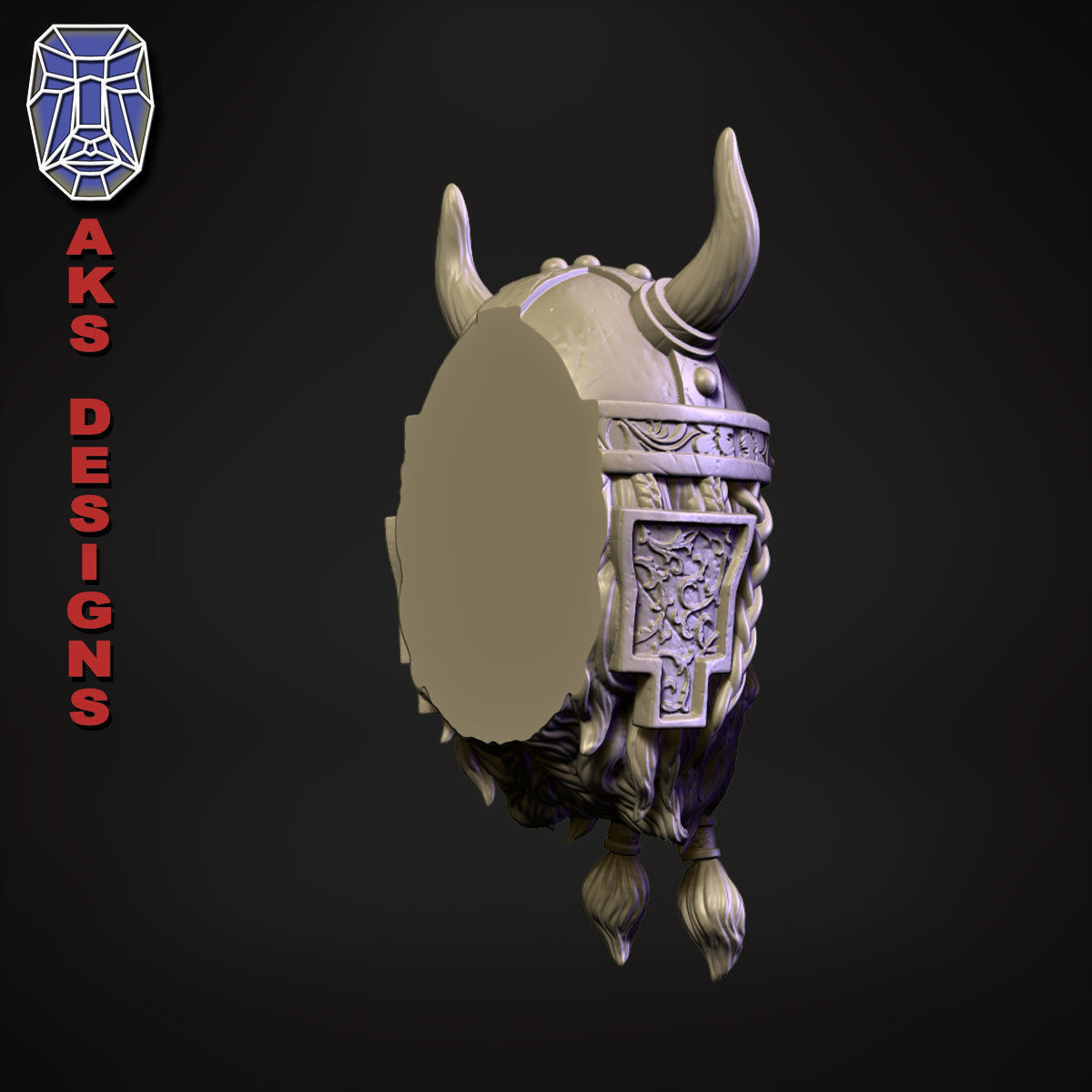 Ancient viking Warrior Bas relief Wall decor 3D print model_5