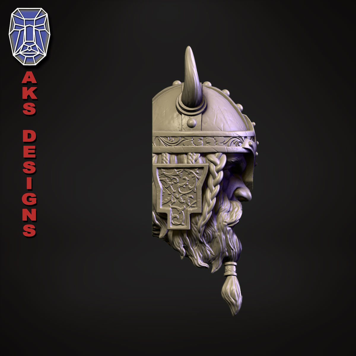 Ancient viking Warrior Bas relief Wall decor 3D print model_6