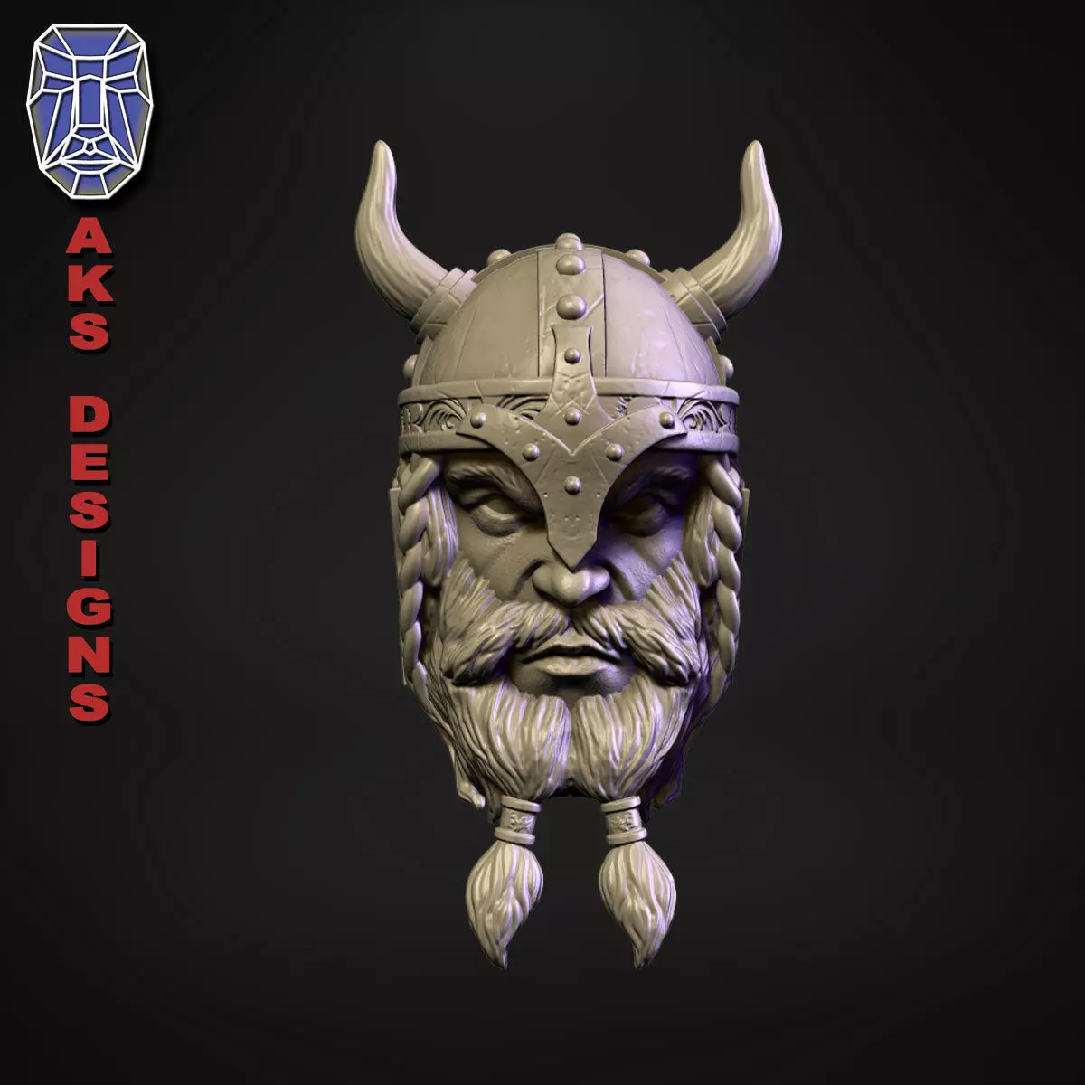 Ancient viking Warrior Bas relief Wall decor 3D print model_0