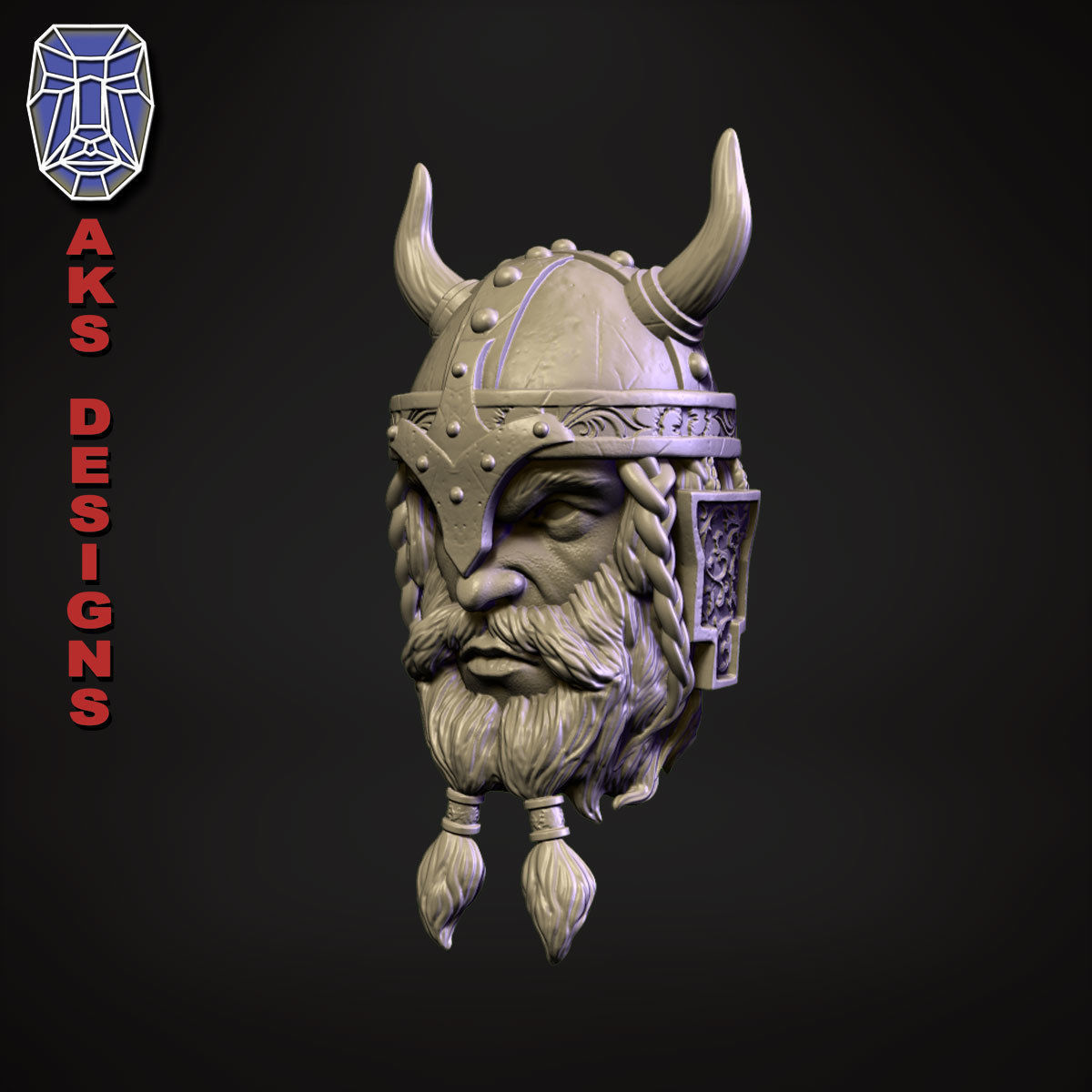Ancient viking Warrior Bas relief Wall decor 3D print model_1