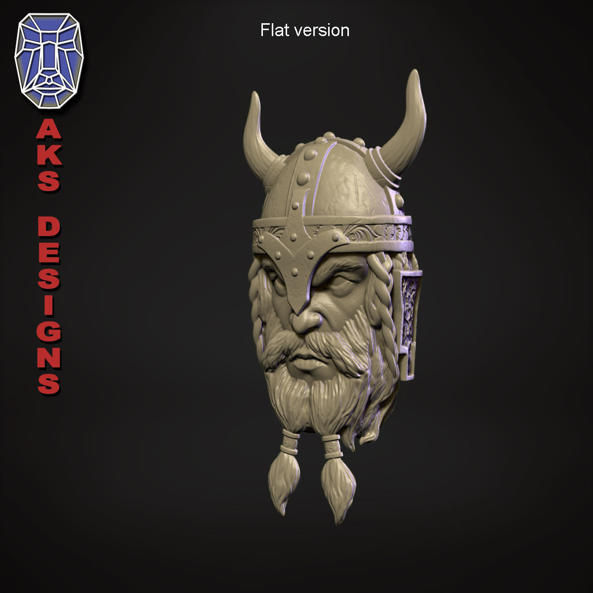 Ancient viking Warrior Bas relief Wall decor 3D print model_14