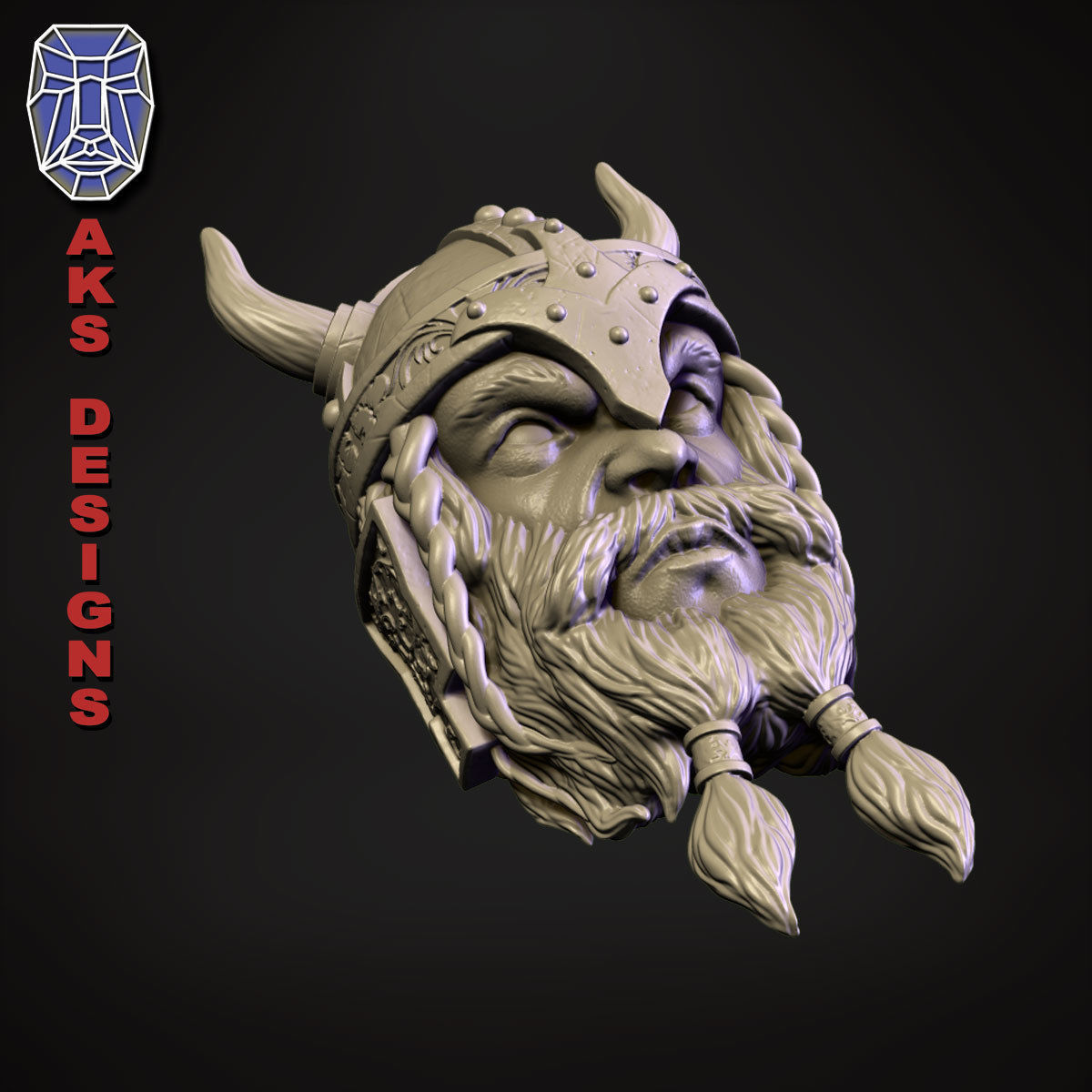 Ancient viking Warrior Bas relief Wall decor 3D print model_9