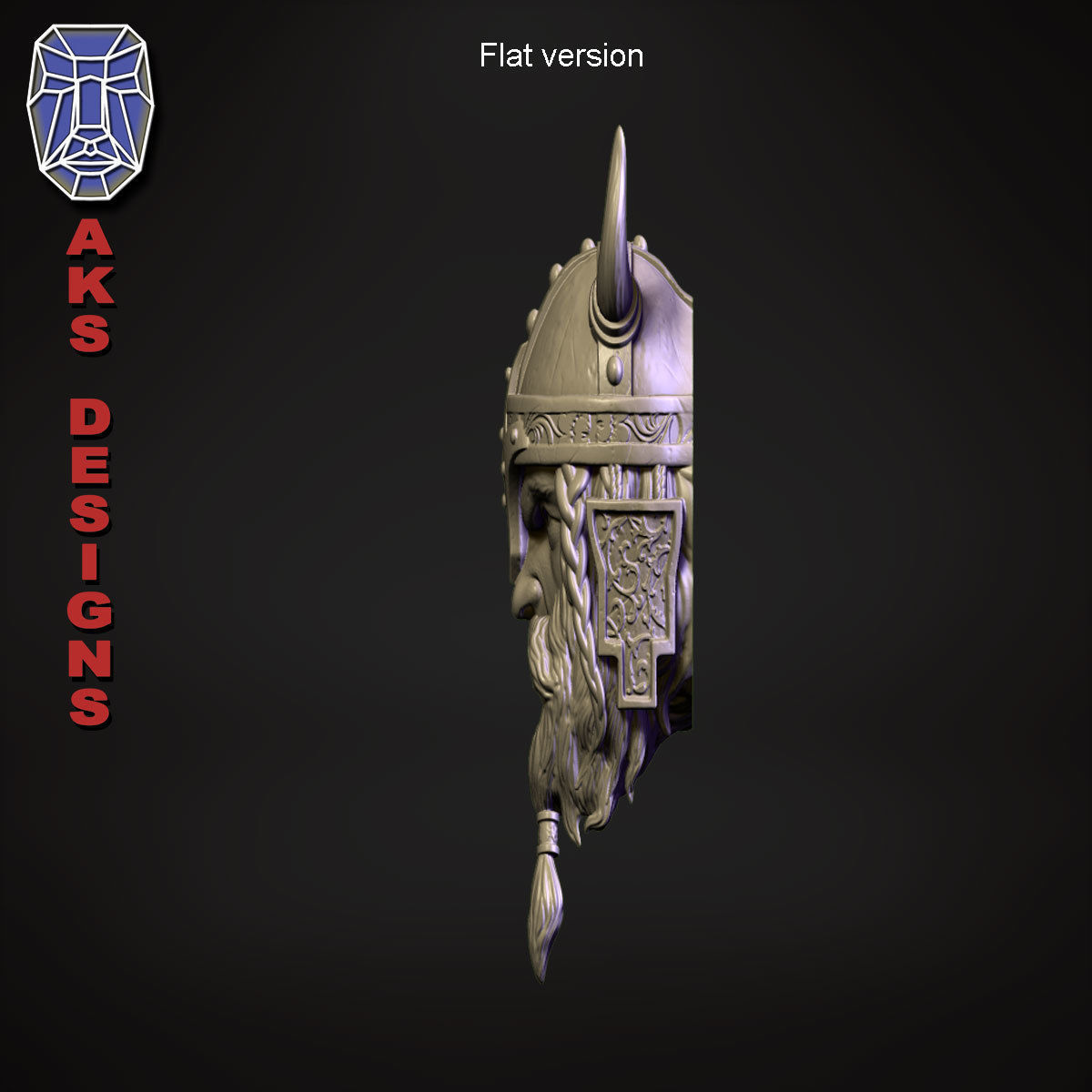 Ancient viking Warrior Bas relief Wall decor 3D print model_15