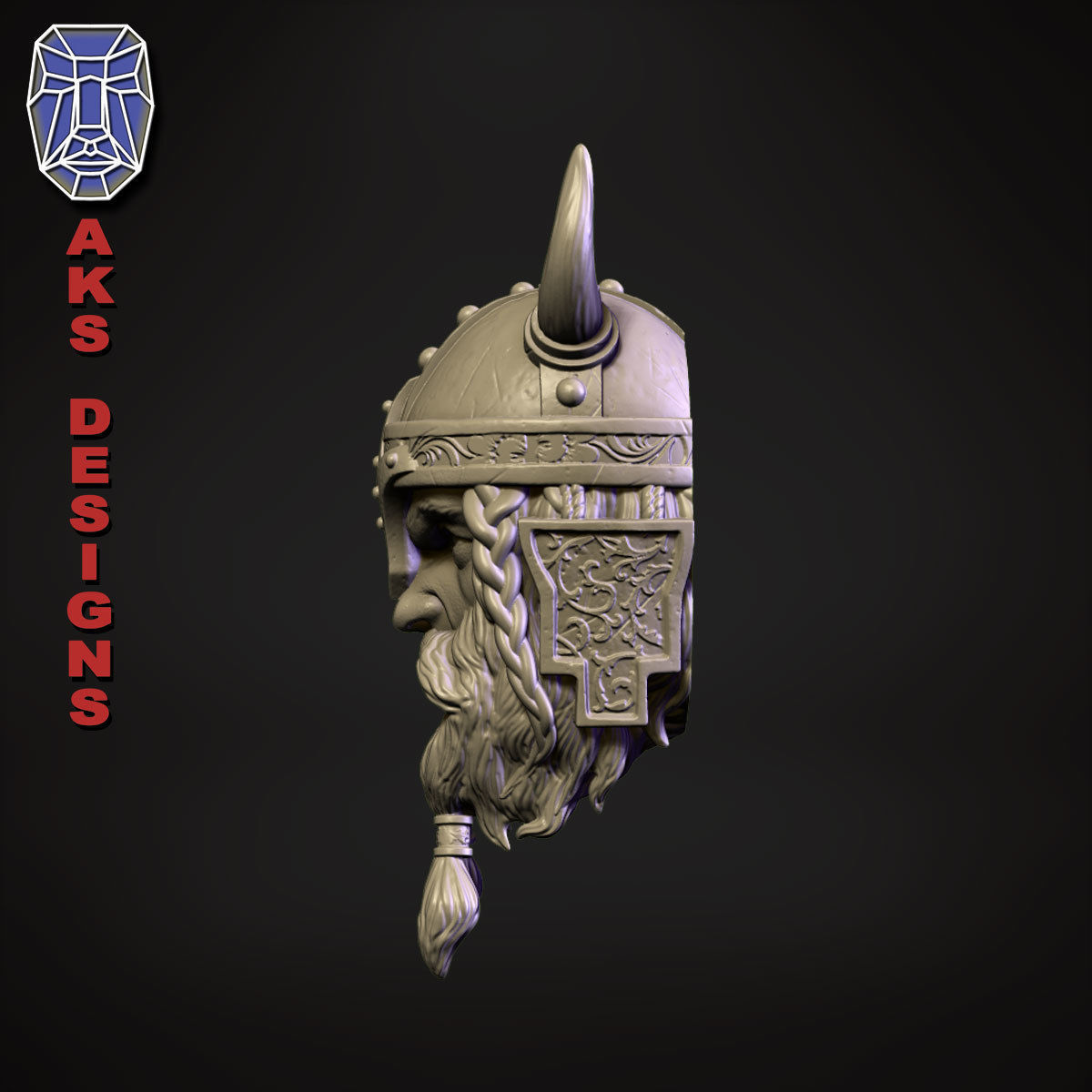 Ancient viking Warrior Bas relief Wall decor 3D print model_2