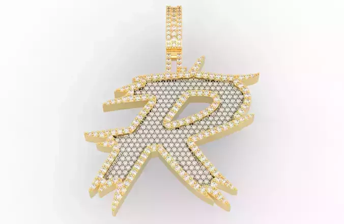 R Font Pendant 3D print model
