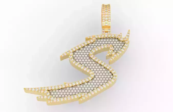 S Font Pendant 3D print model
