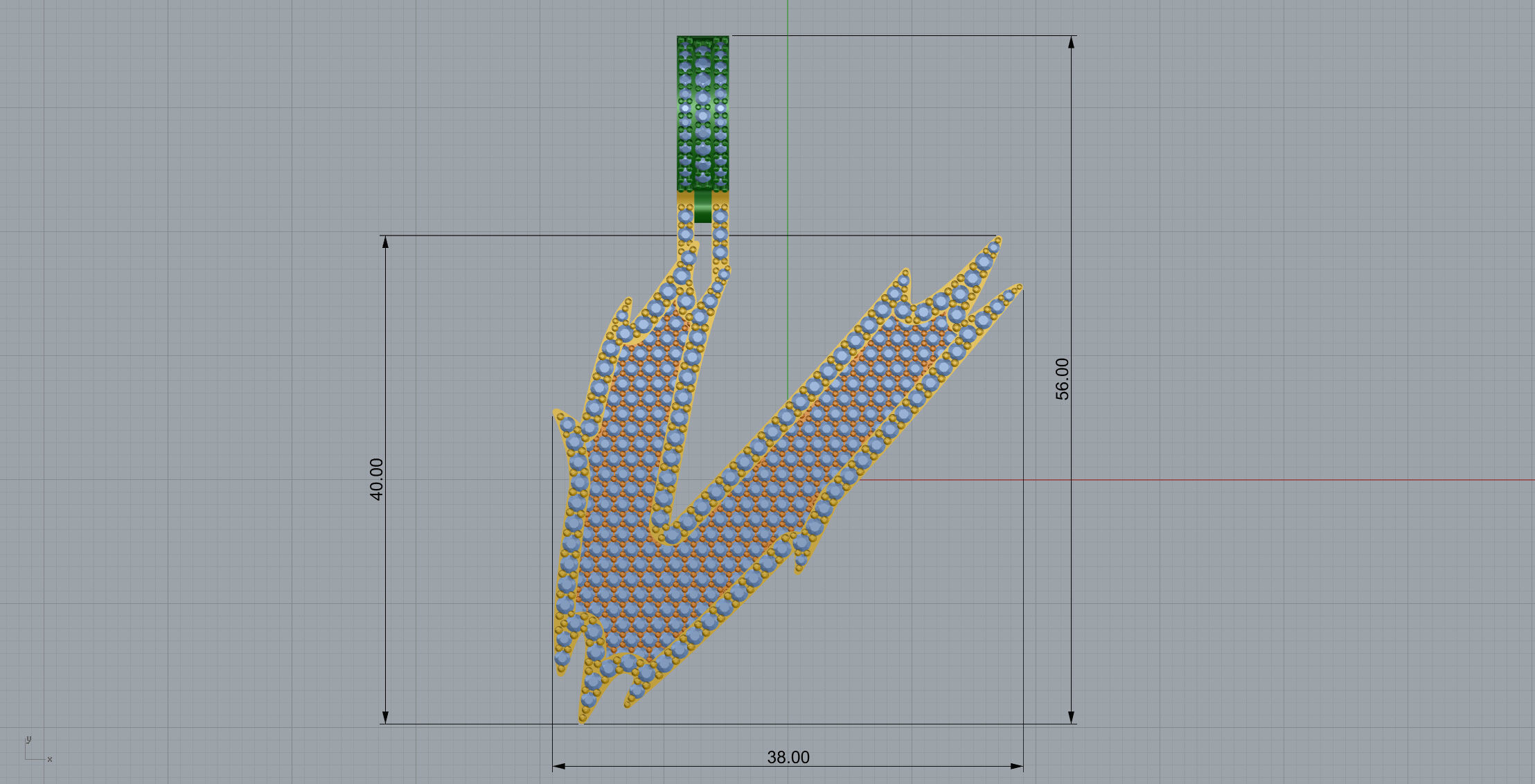 V Font Pendant 3D print model_8