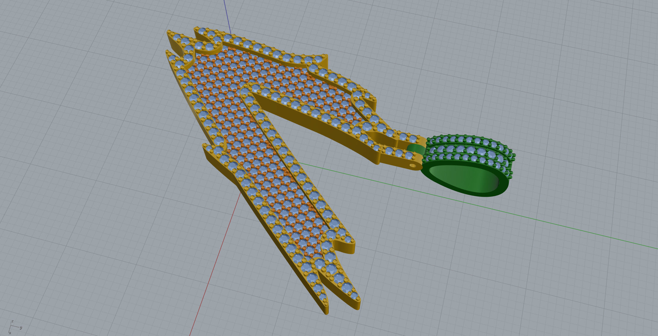 V Font Pendant 3D print model_6