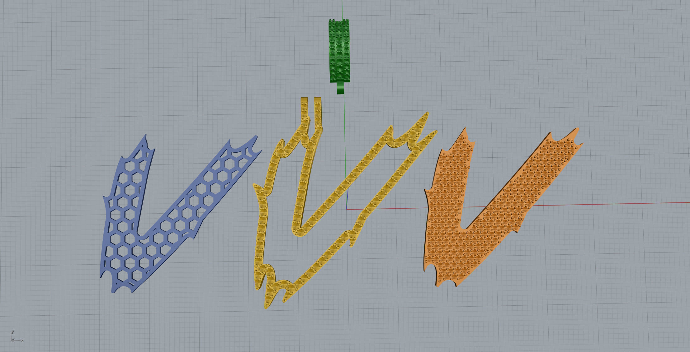 V Font Pendant 3D print model_10