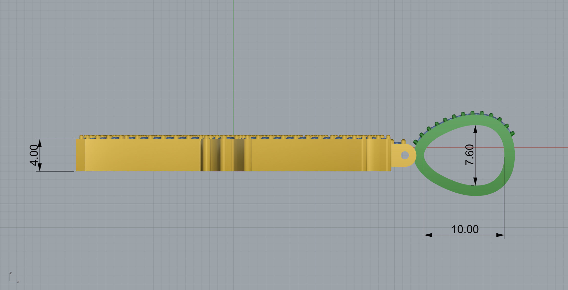 V Font Pendant 3D print model_9