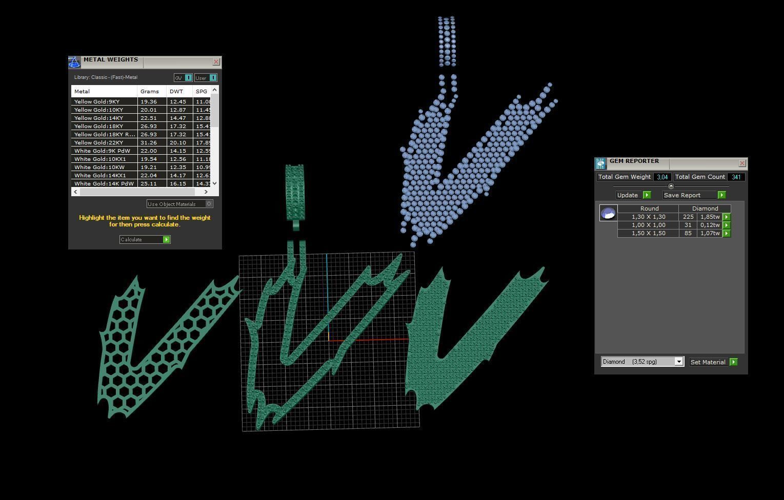 V Font Pendant 3D print model_3