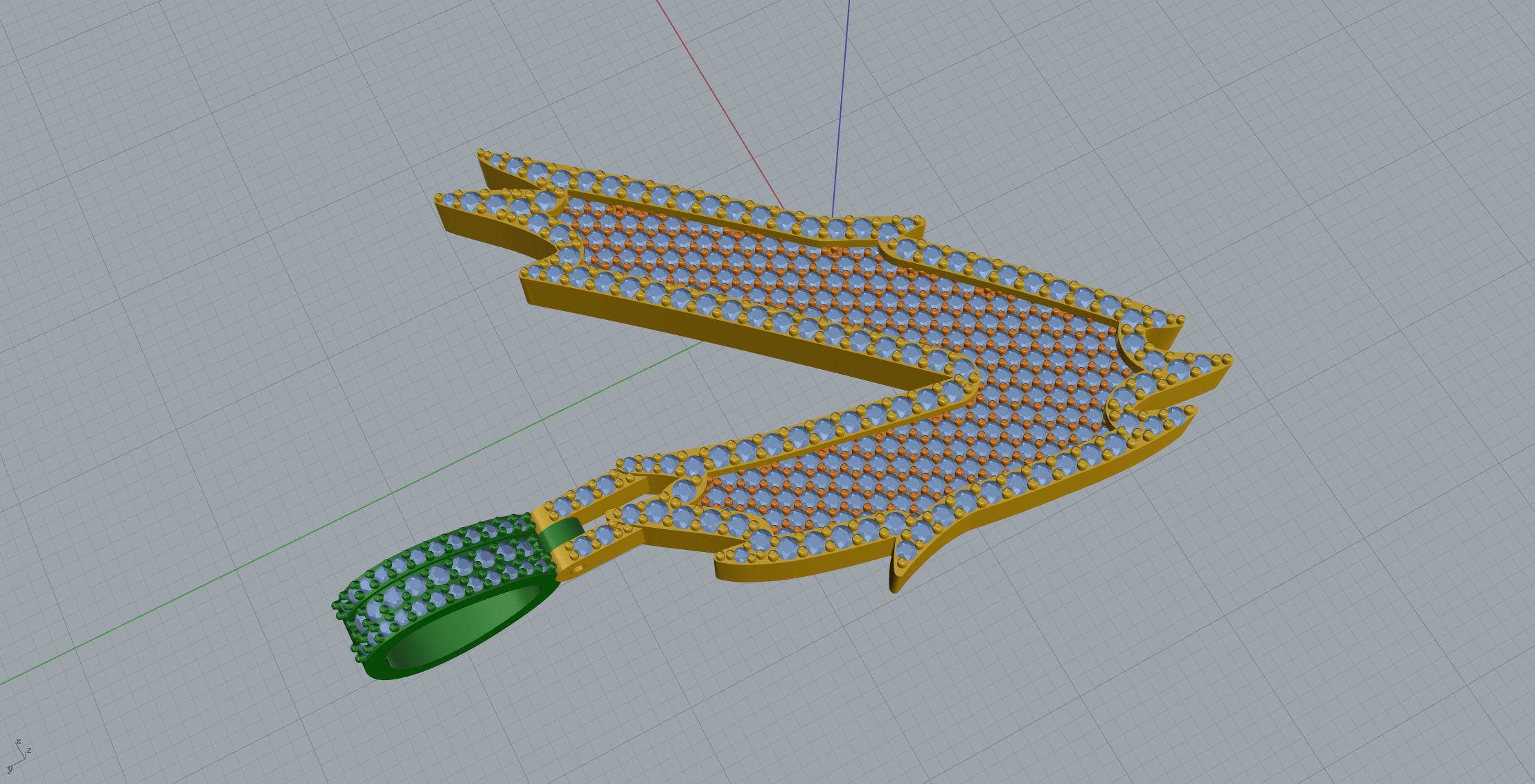 V Font Pendant 3D print model_5