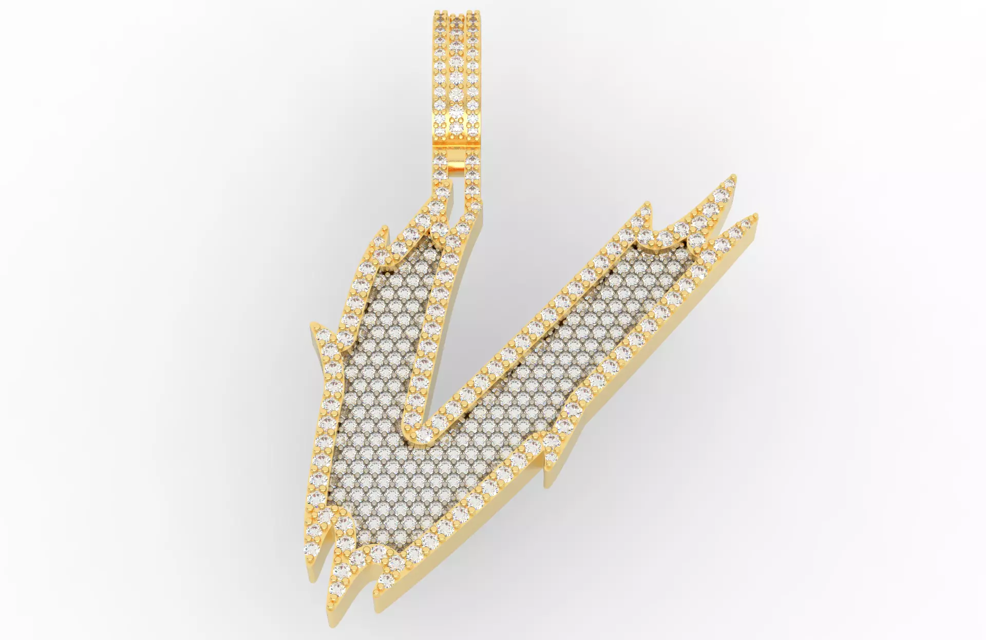 V Font Pendant 3D print model_0