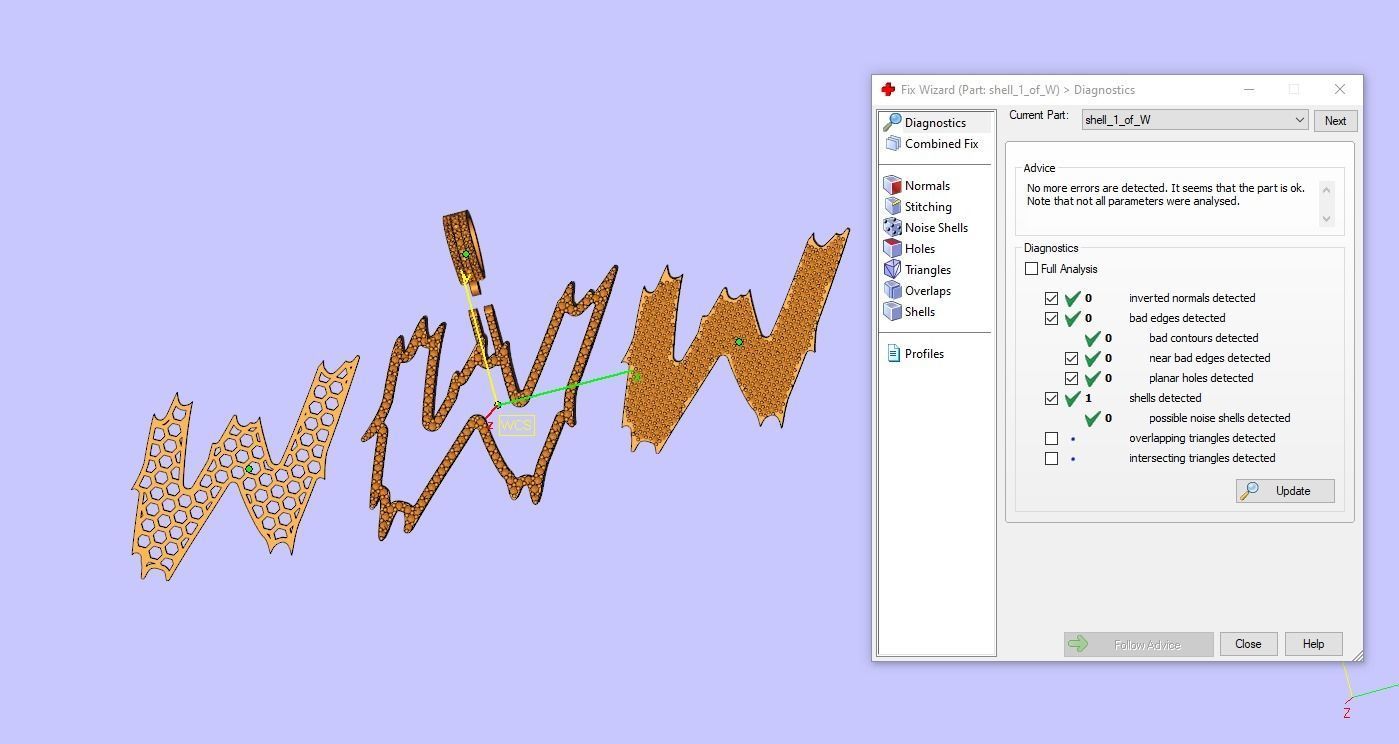 W Font Pendant 3D print model_10