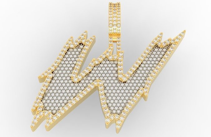 W Font Pendant 3D print model