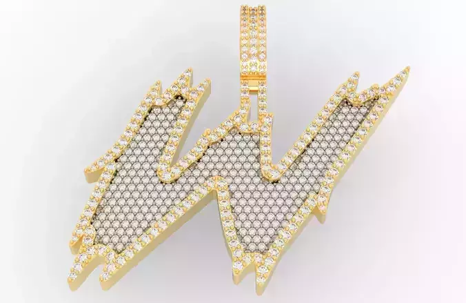 W Font Pendant 3D print model