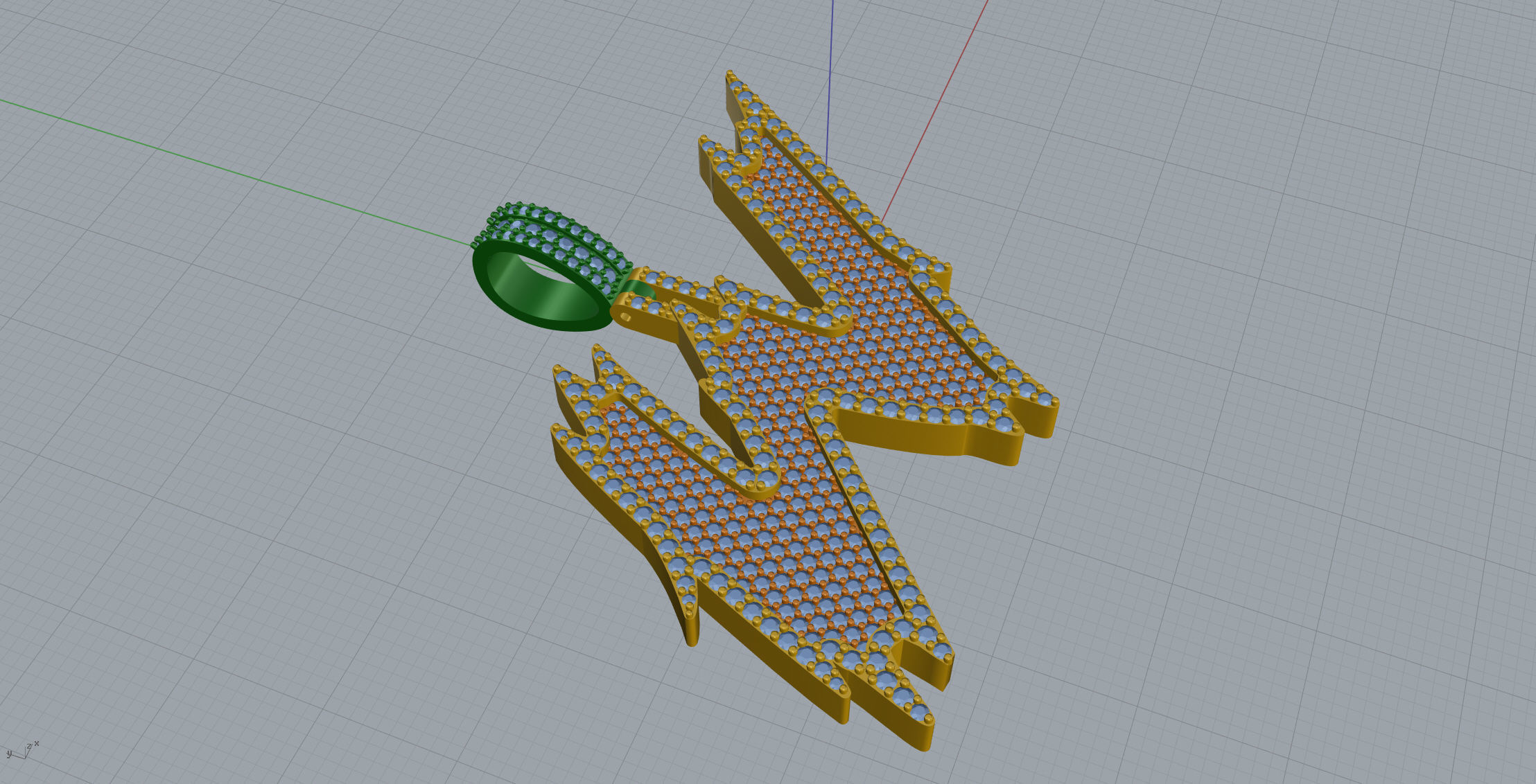 W Font Pendant 3D print model_4