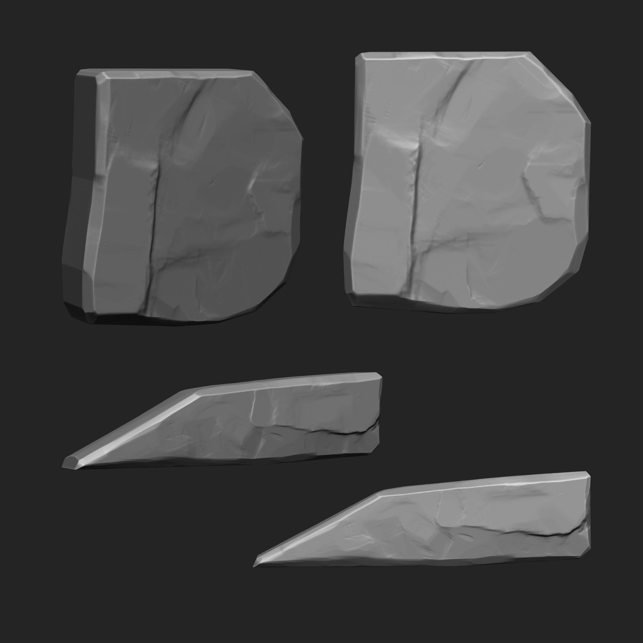 Stylized Stone IMM Brushes 50 in one Vol 4 3D model_8