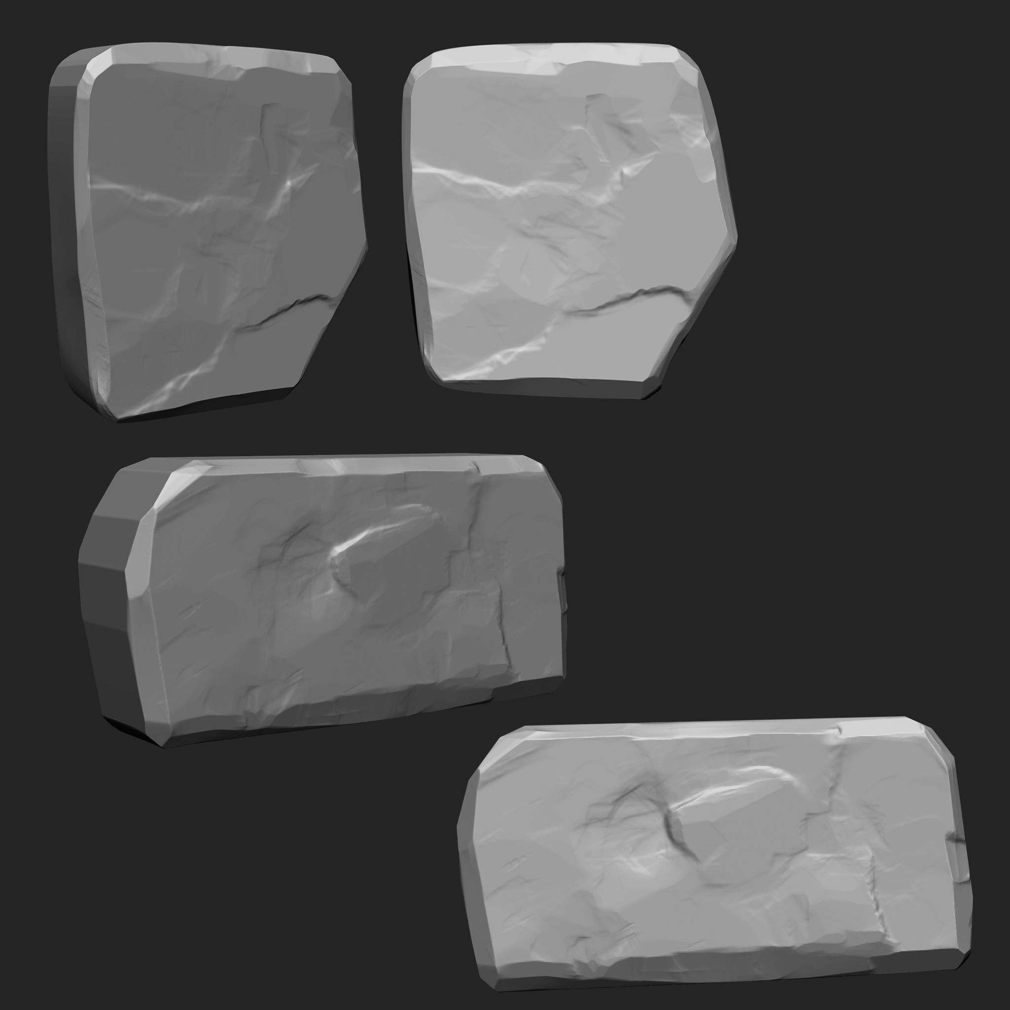 Stylized Stone IMM Brushes 50 in one Vol 4 3D model_1