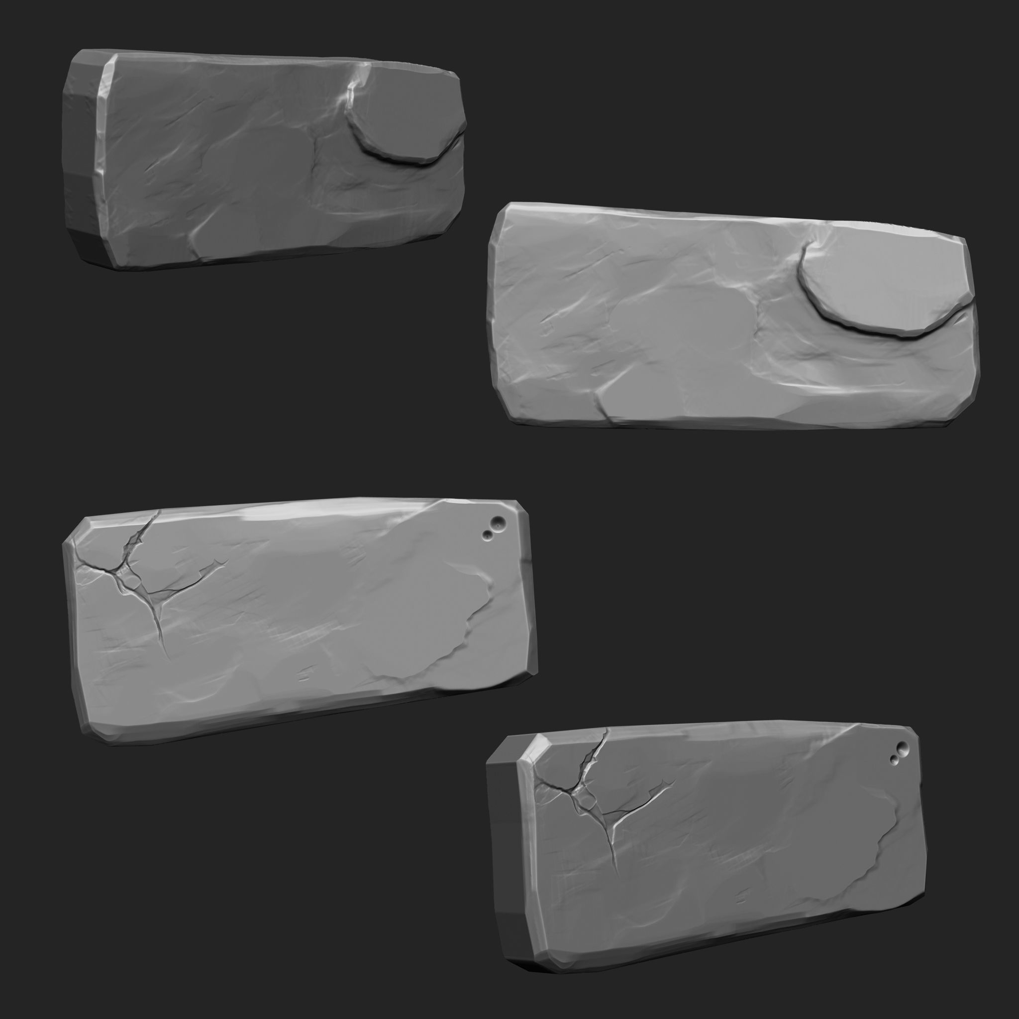 Stylized Stone IMM Brushes 50 in one Vol 4 3D model_15