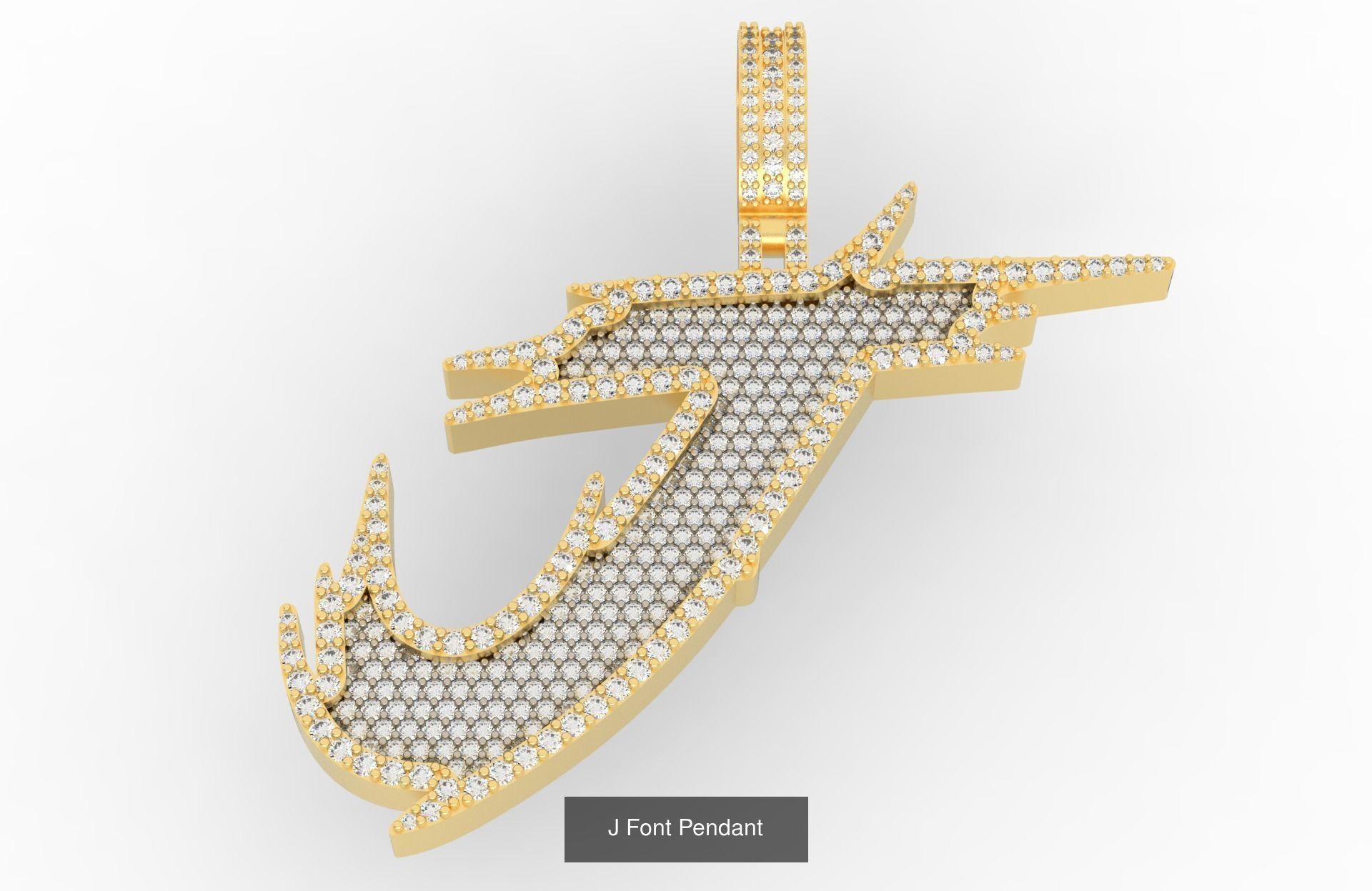 A-Z Font Pendants  3D Model Collection_12