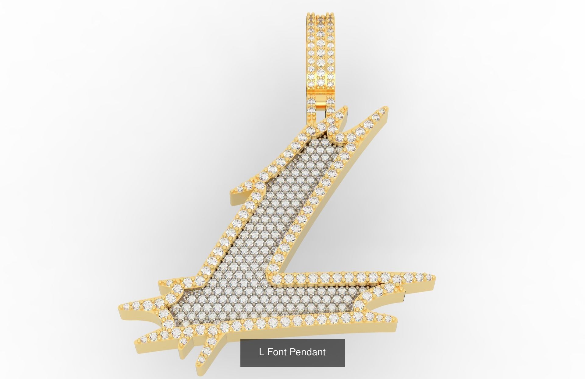 A-Z Font Pendants  3D Model Collection_14