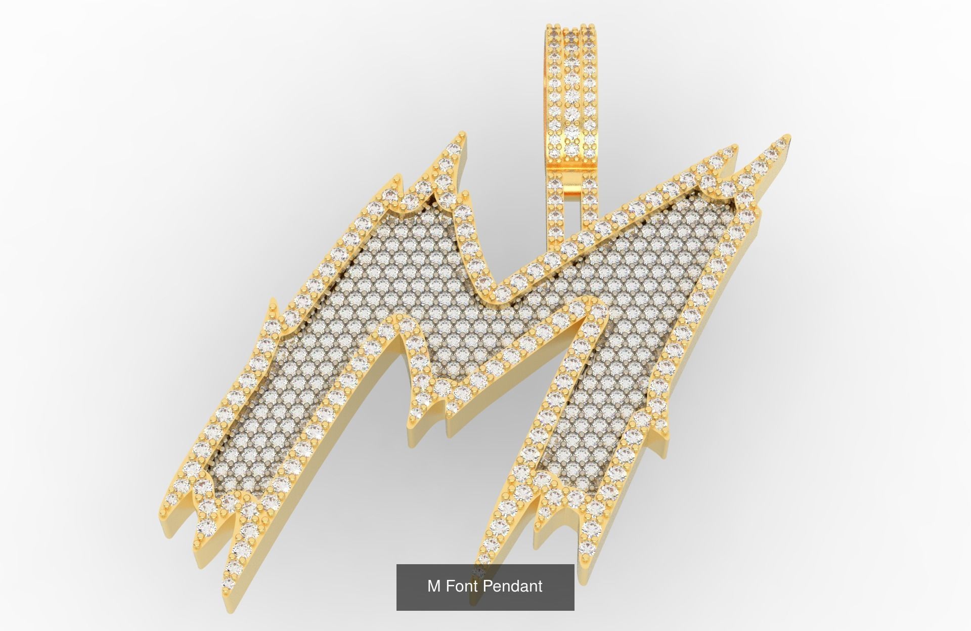 A-Z Font Pendants  3D Model Collection_15