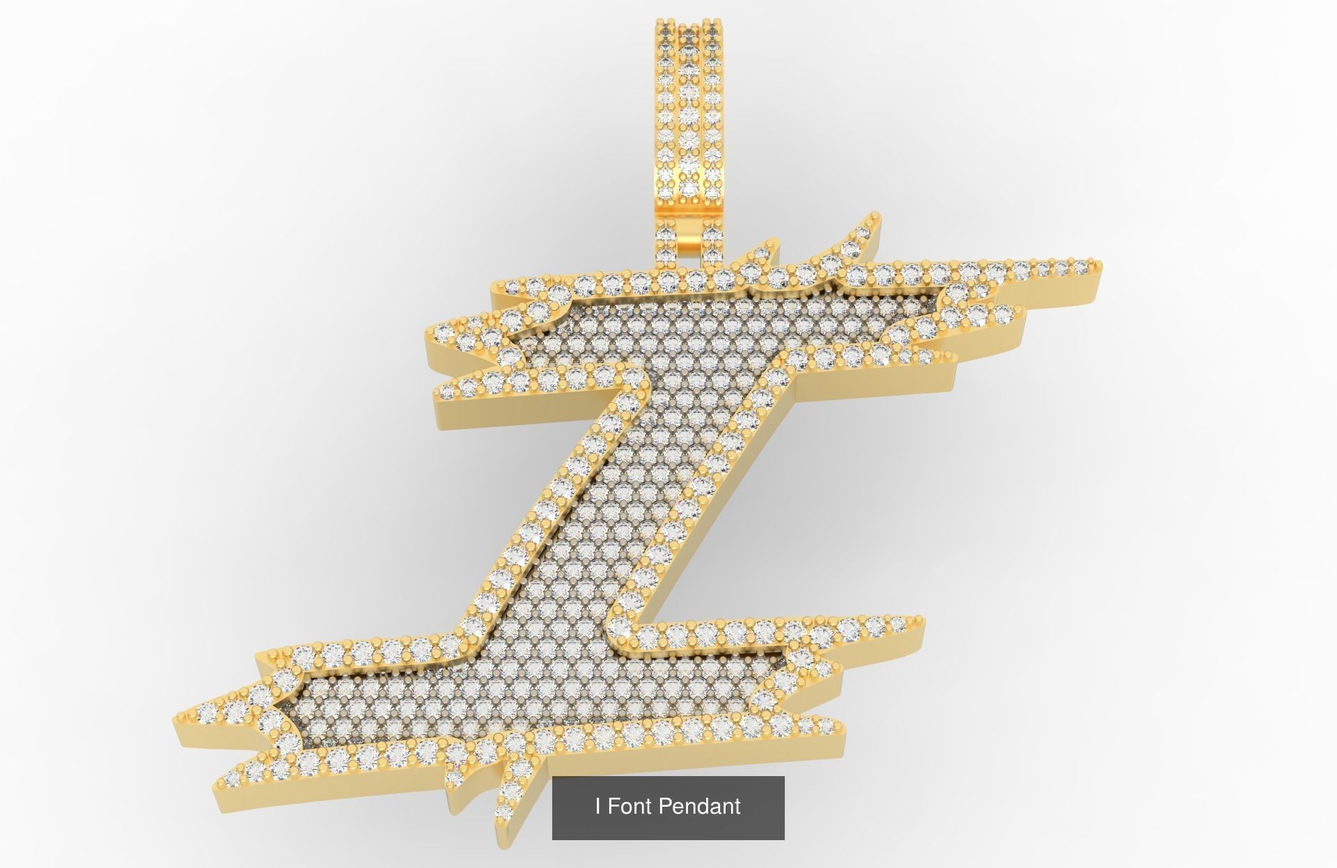 A-Z Font Pendants  3D Model Collection_11