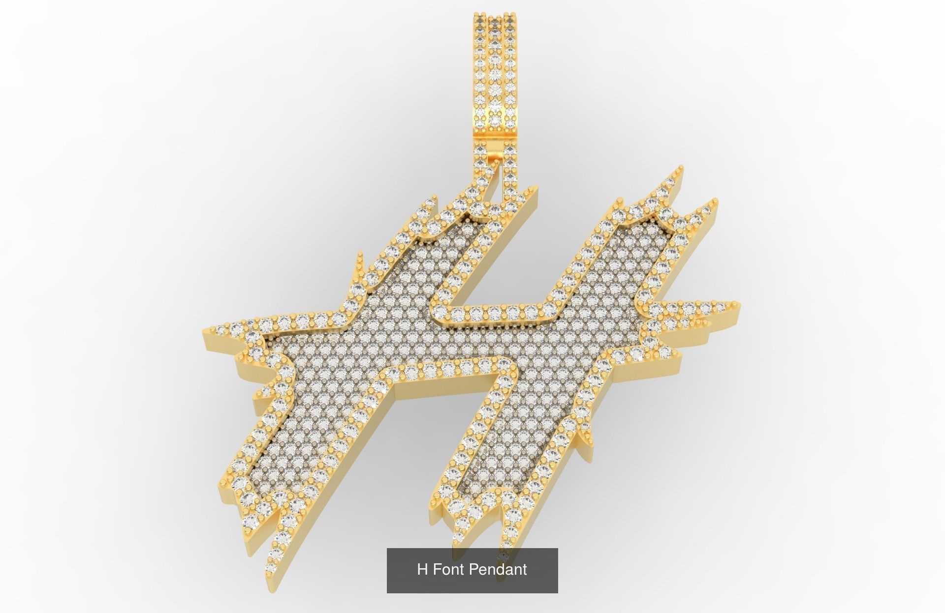 A-Z Font Pendants  3D Model Collection_10