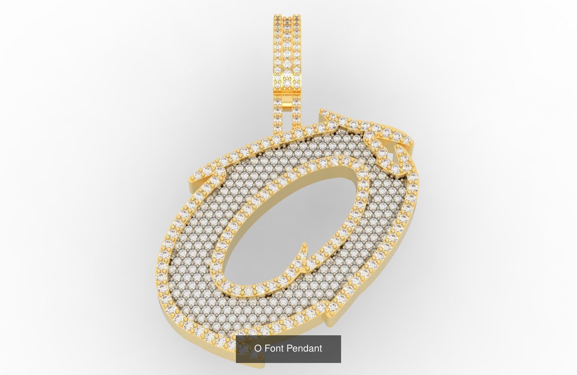 A-Z Font Pendants  3D Model Collection_17