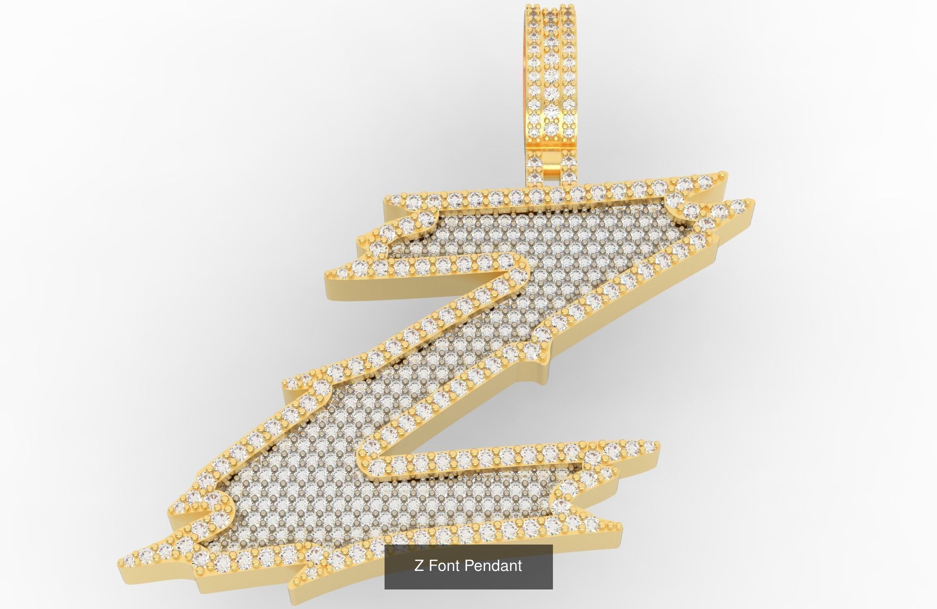 A-Z Font Pendants  3D Model Collection_28