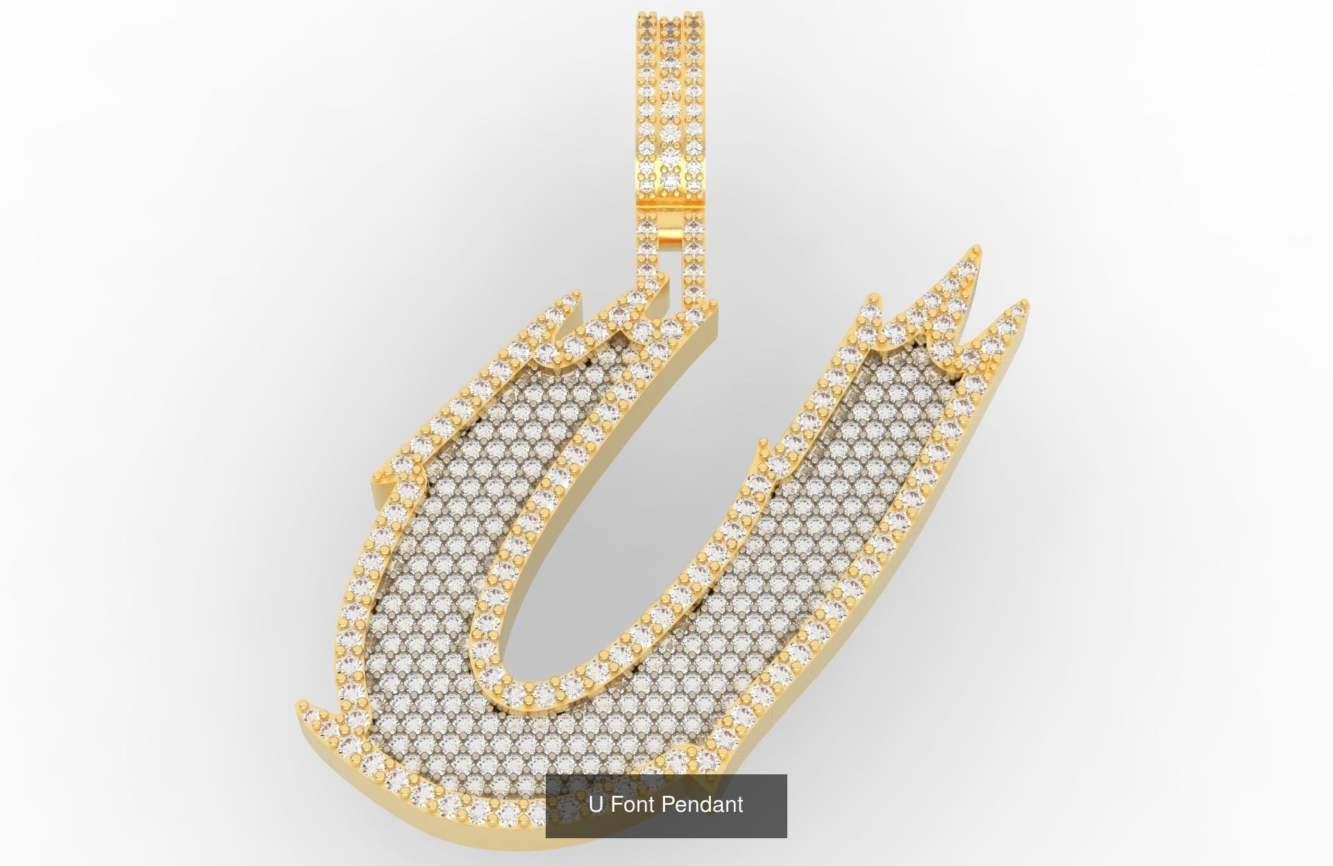 A-Z Font Pendants  3D Model Collection_23