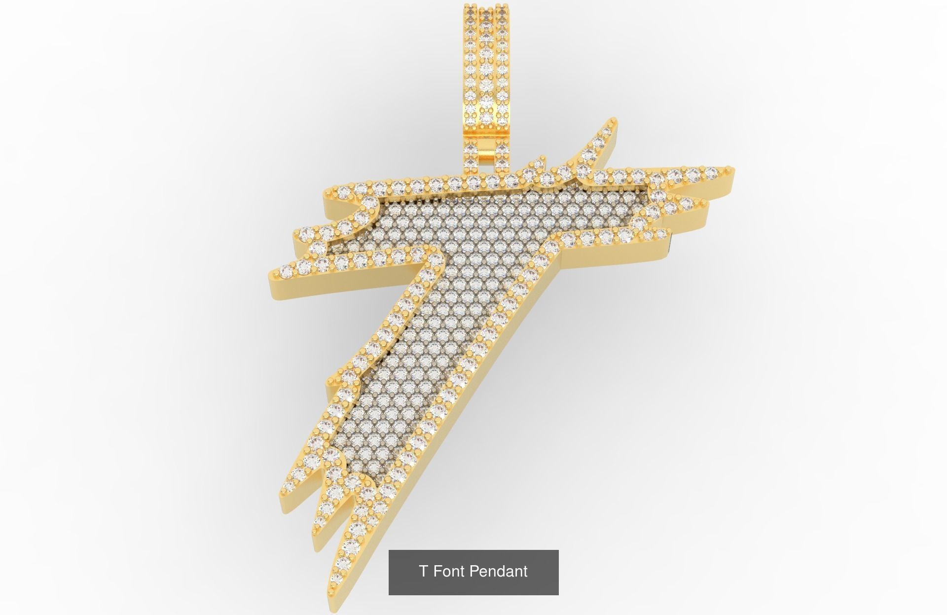 A-Z Font Pendants  3D Model Collection_22