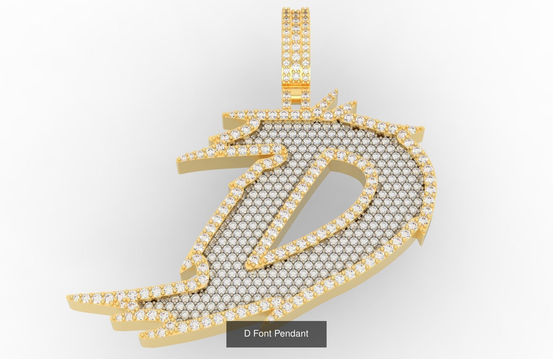 A-Z Font Pendants  3D Model Collection_6