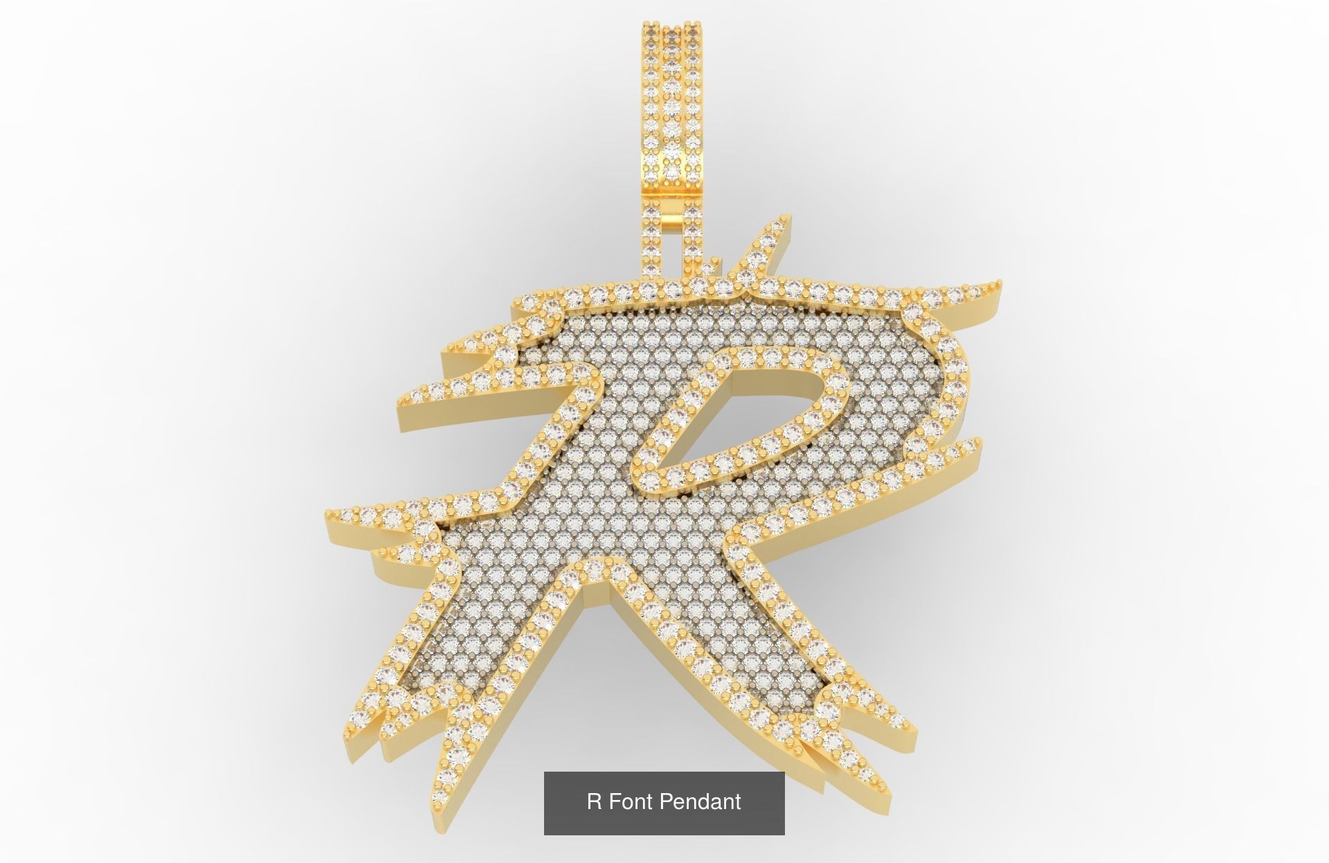 A-Z Font Pendants  3D Model Collection_20