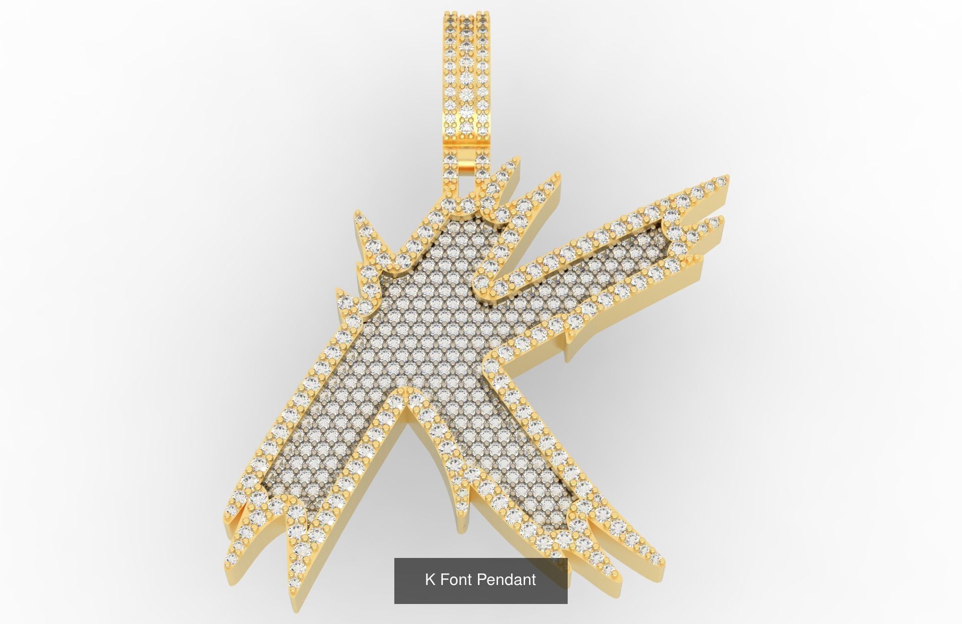 A-Z Font Pendants  3D Model Collection_13