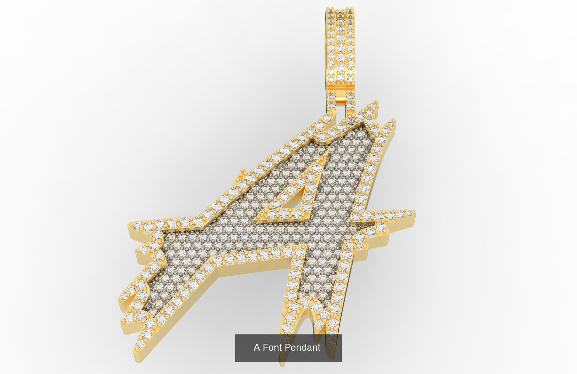 A-Z Font Pendants  3D Model Collection_3