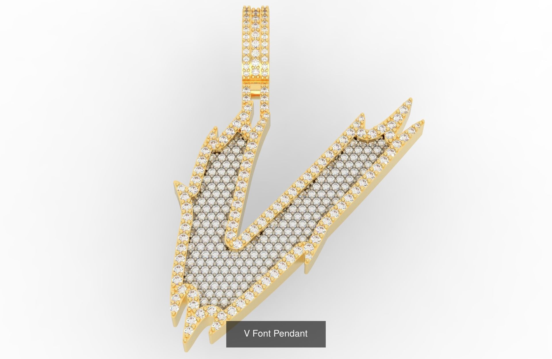 A-Z Font Pendants  3D Model Collection_24